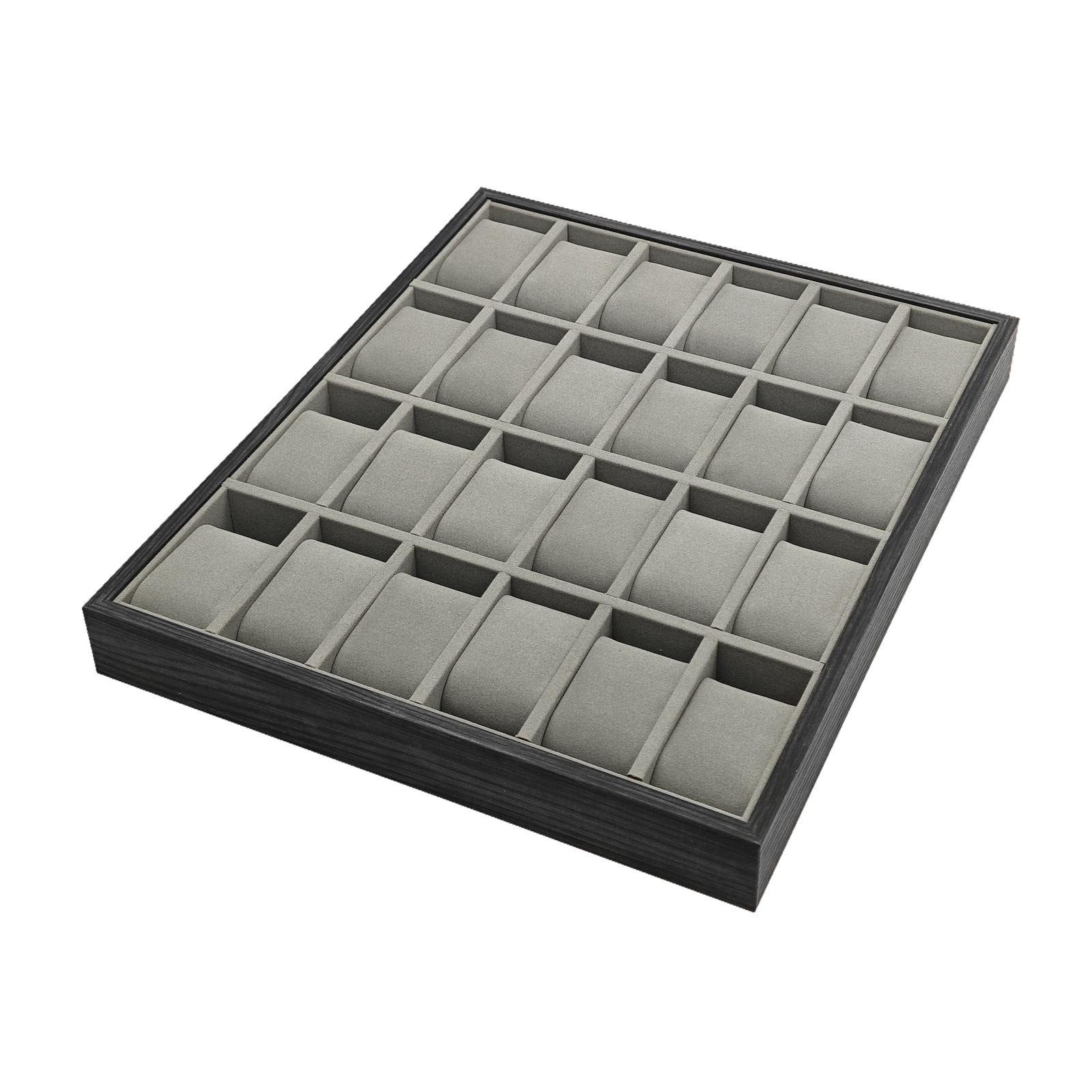 Jewelry And Watches Exhibition - 24 Slot Wooden Watch Storage Tray