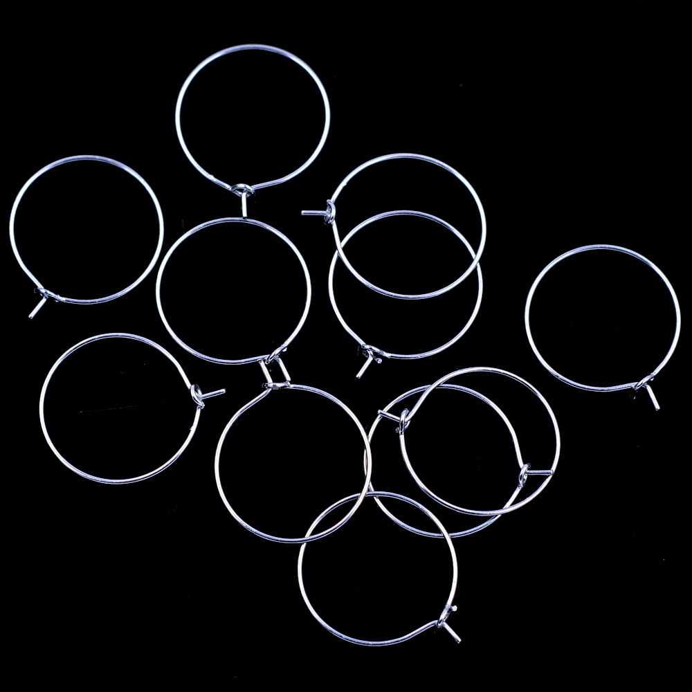 Hoop Earrings - 1000Pcs Silver Tone Wine Glass Rings
