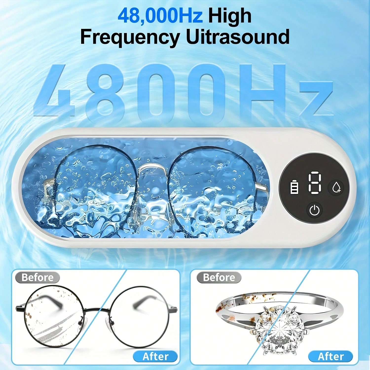 Portable Ultrasonic Cleaner, U - Jewelry Essentials Watches ulasan dan harga