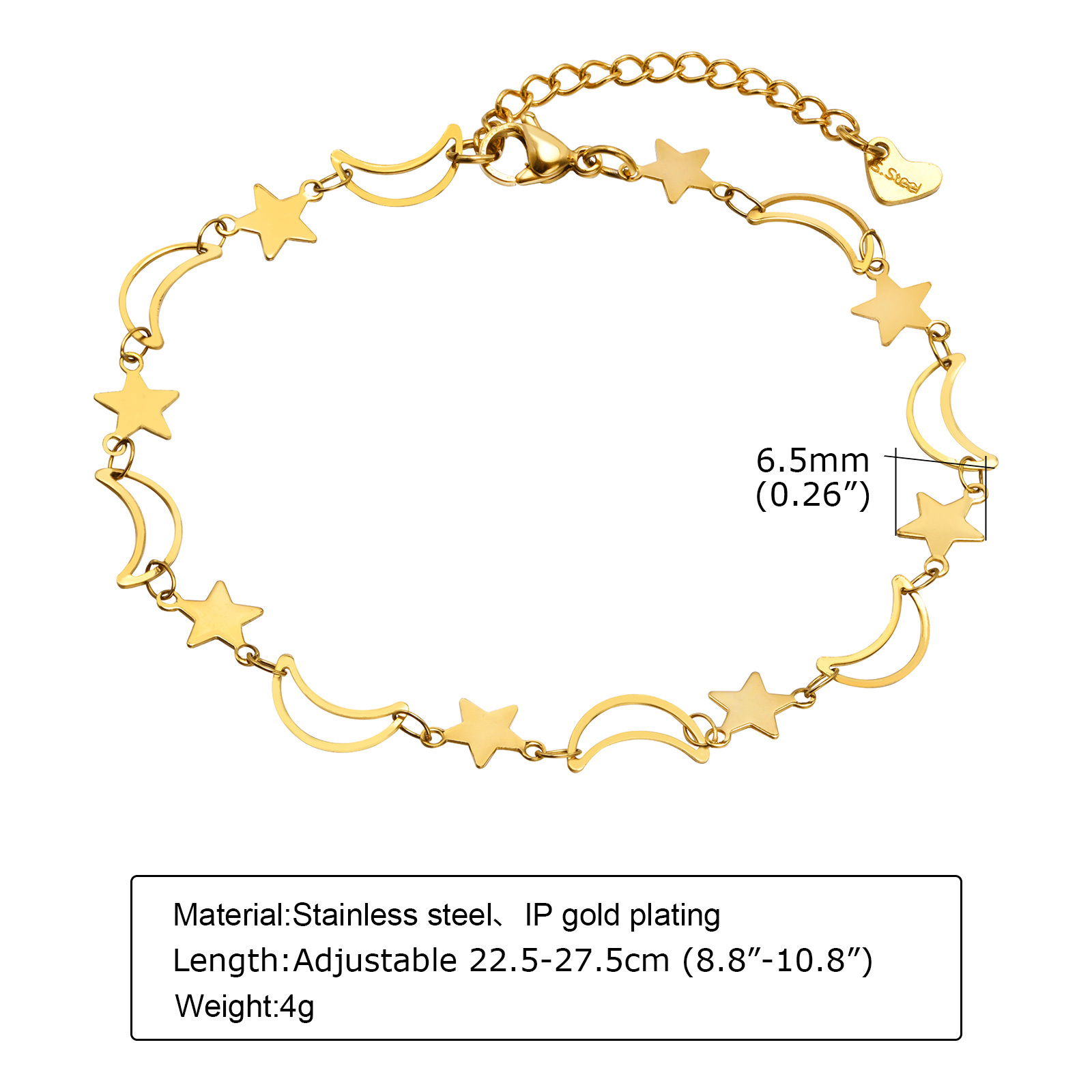 Dainty Hollow Star Moon Anklet - Jc Jewelry & Watches Photos ulasan dan harga