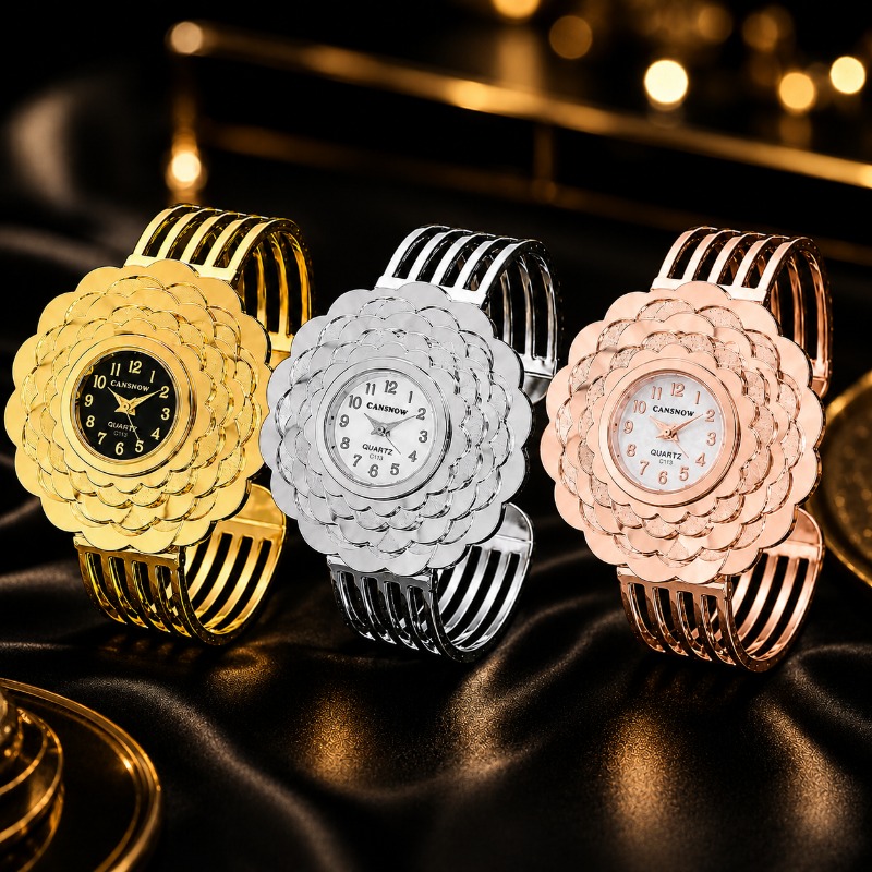 Elegant Women's Flower Quartz  - Unique Jewelry Watches ulasan dan harga