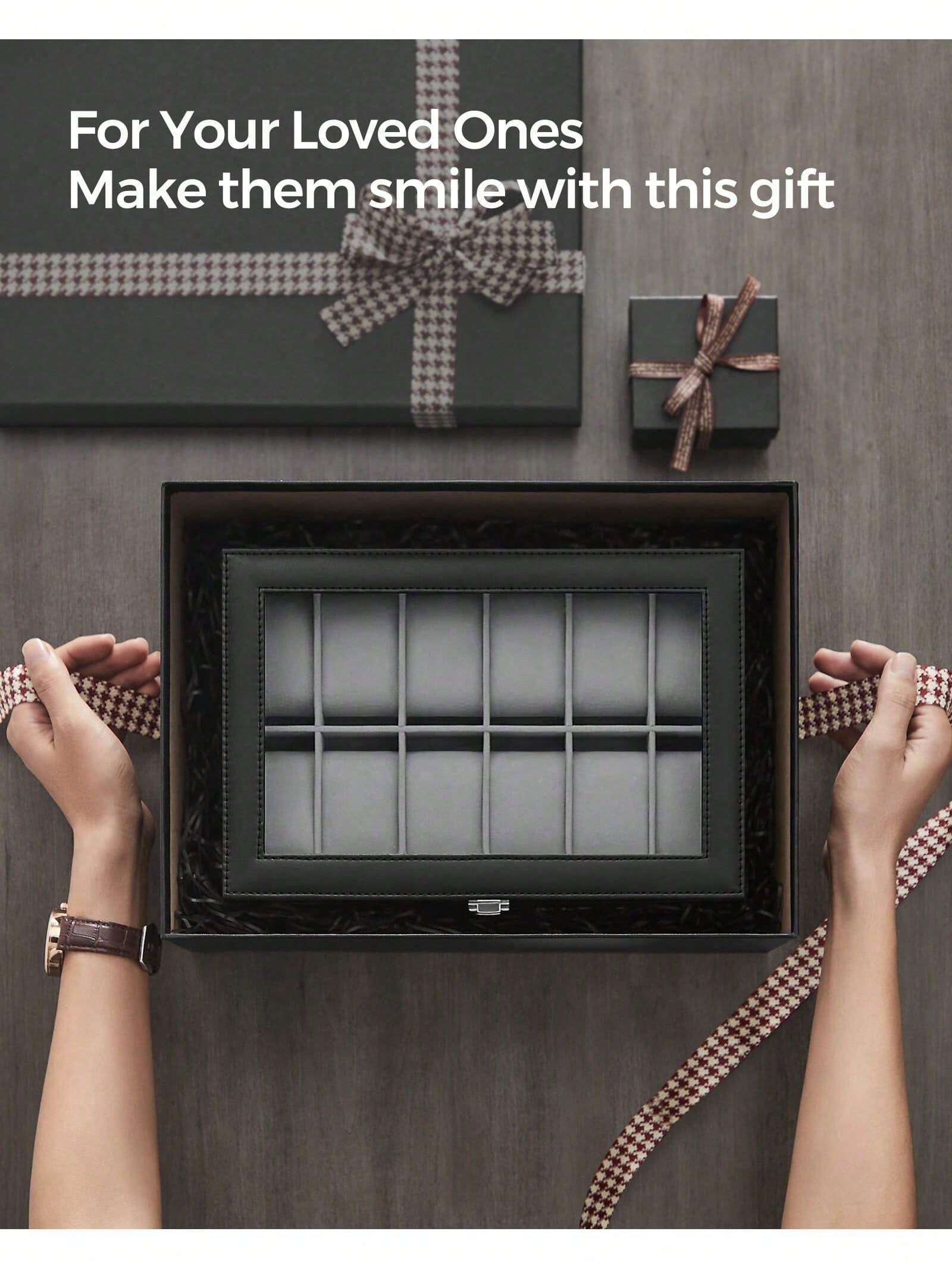 12-Slot Lockable Watch Box wit - Jewelry And Watches Box ulasan dan harga