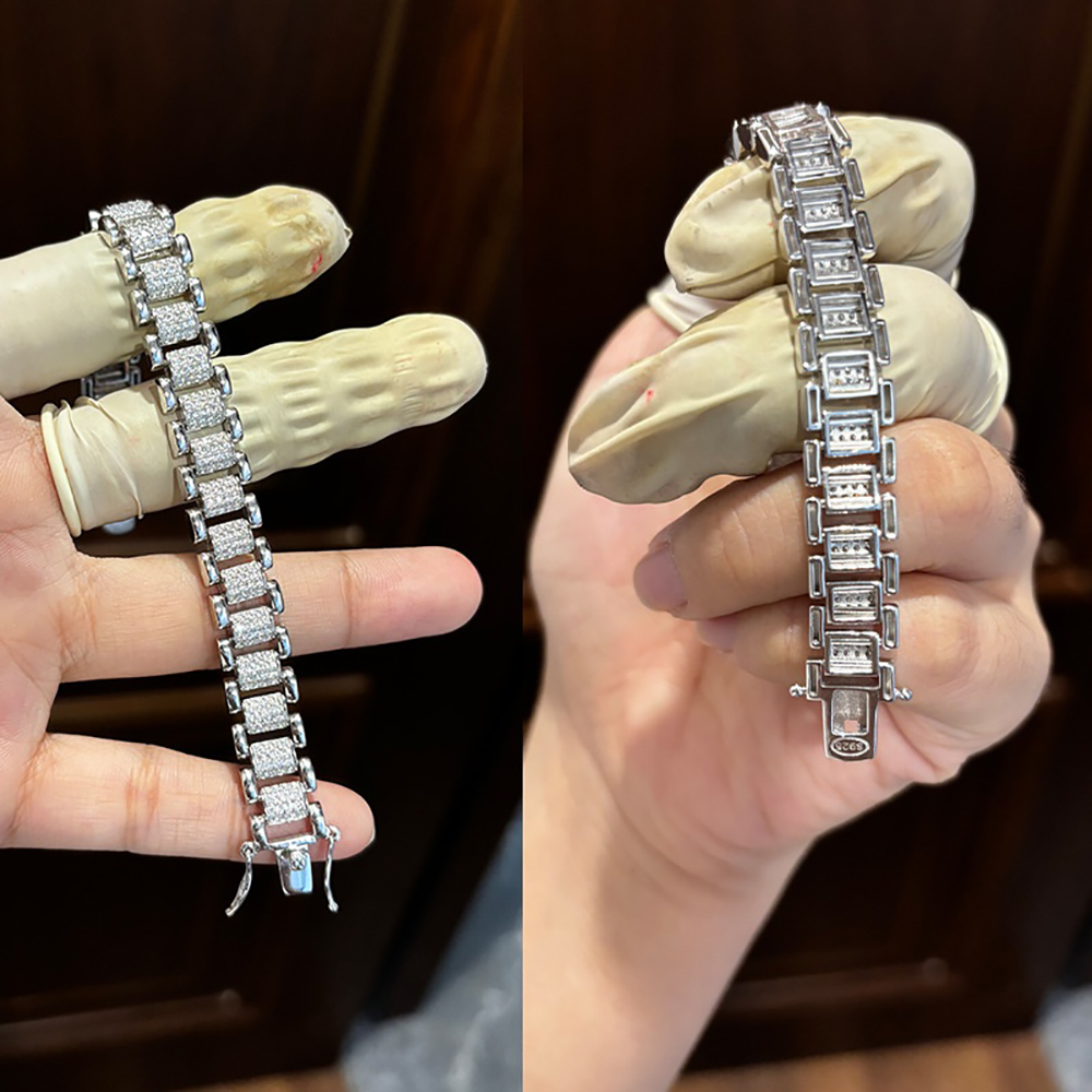 TEMGF Full Moissanite Bracelet - Unique Jewelry Watches ulasan dan harga