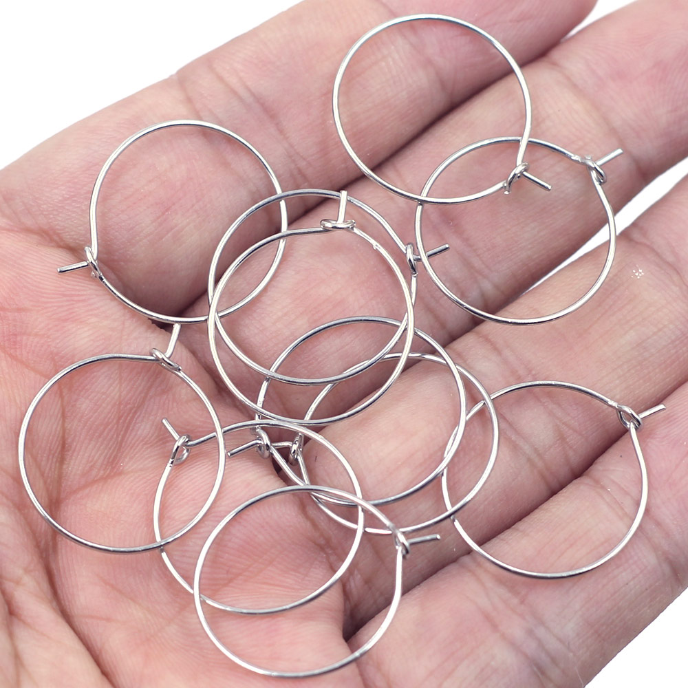 1000Pcs Silver Tone Wine Glass - Hoop Earrings ulasan dan harga